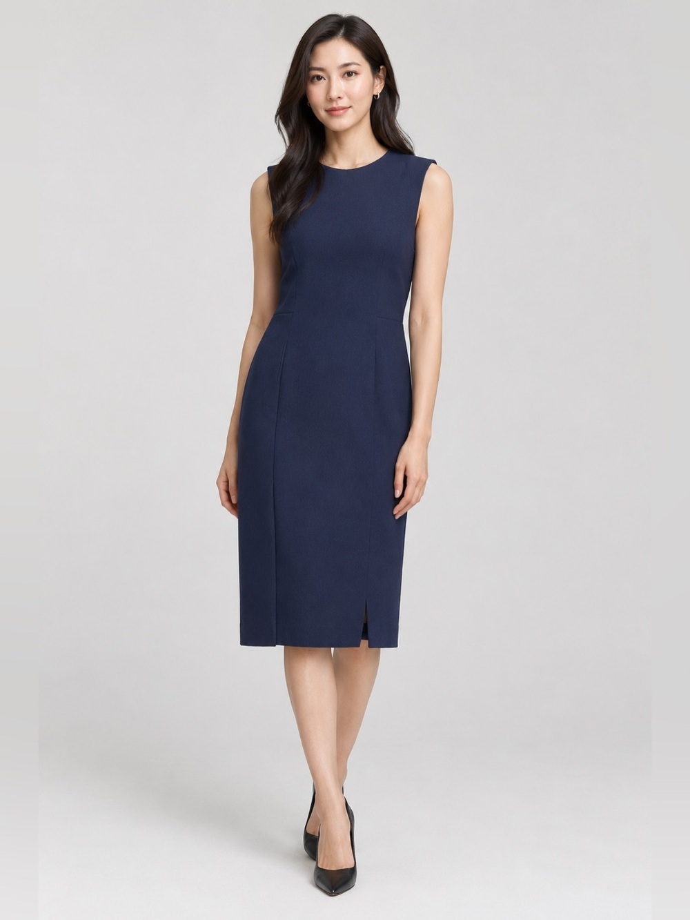 Theory Navy Sleeveless Sheath Dress